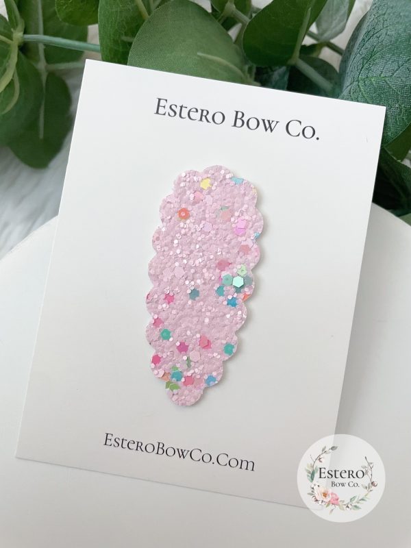 Light Pink Funfetti Glitter Snap Clip