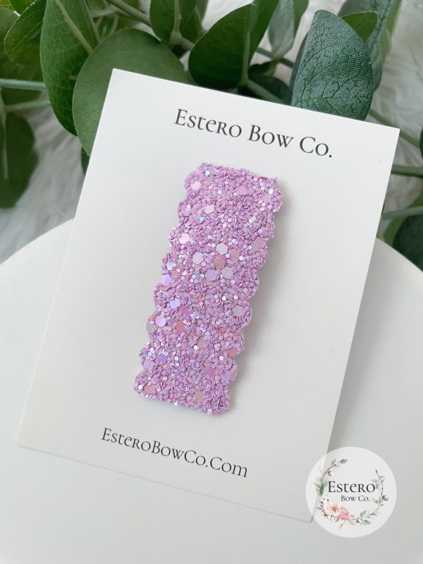 Lilac Glitter Snap Clip