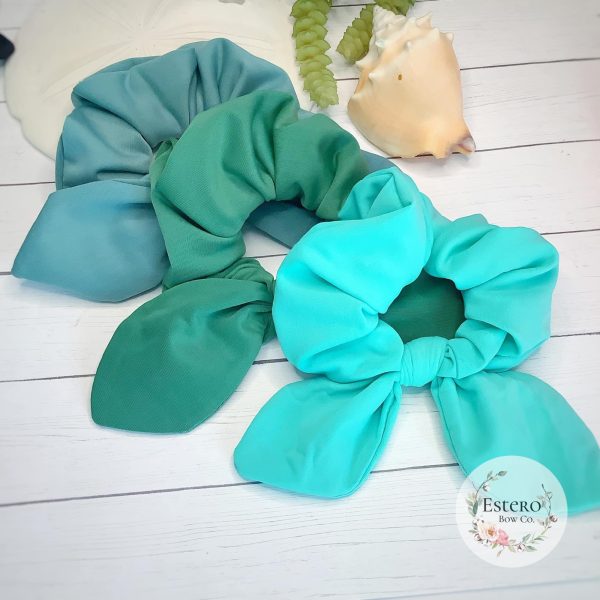 Aqua Blue Swim Scrunchie - Image 2