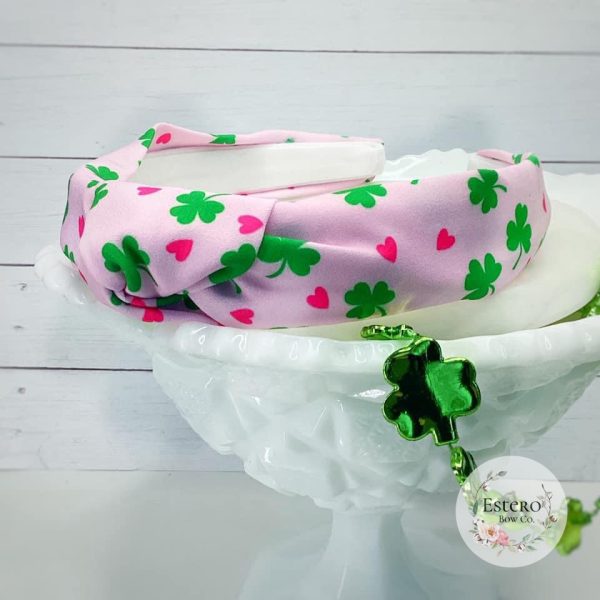 Pink Shamrocks One Size Headband
