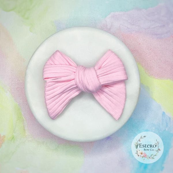 4" Light Pink Hand-Tied Bow