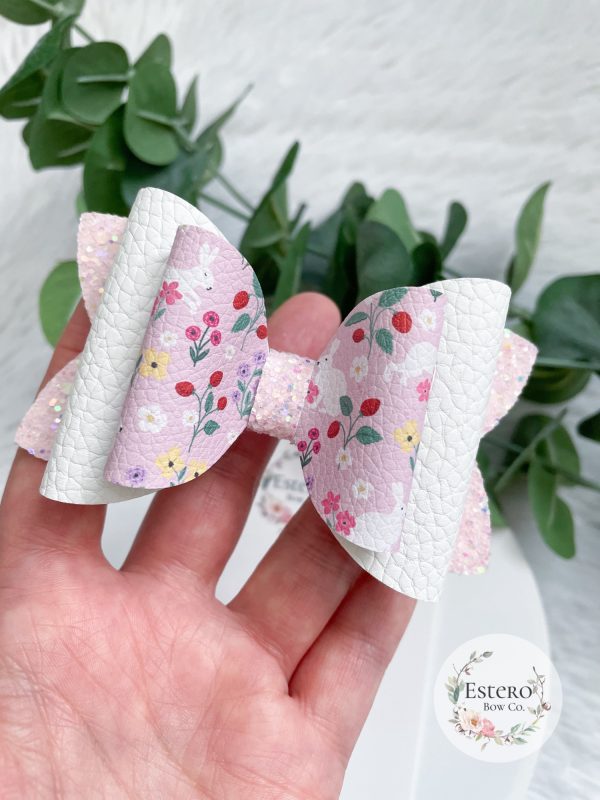 4" Flower Patch Bunny Bow - Image 2