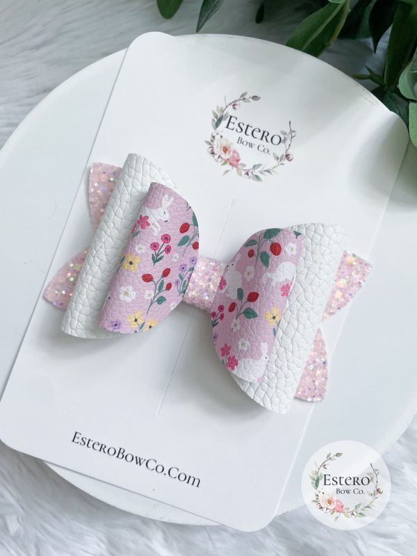 4" Flower Patch Bunny Bow - Image 4