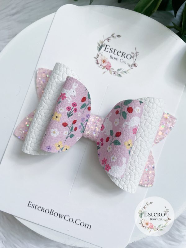 4" Flower Patch Bunny Bow