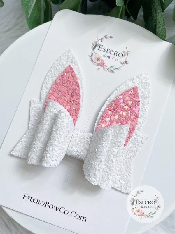 3.5” Glitter Bunny Bow - Image 2