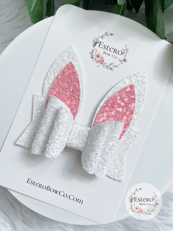 3.5” Glitter Bunny Bow - Image 4