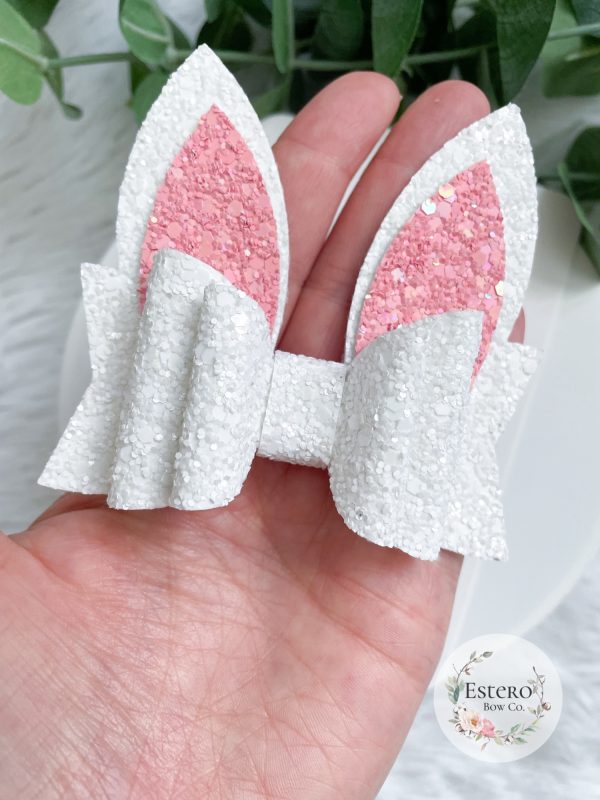 3.5” Glitter Bunny Bow - Image 3