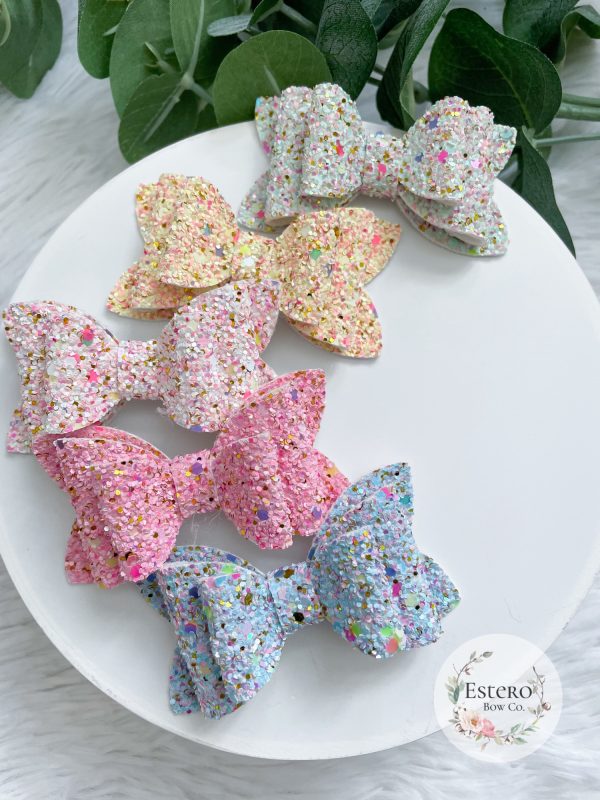 3" Sparkle Pop Glitter Bows - Image 2