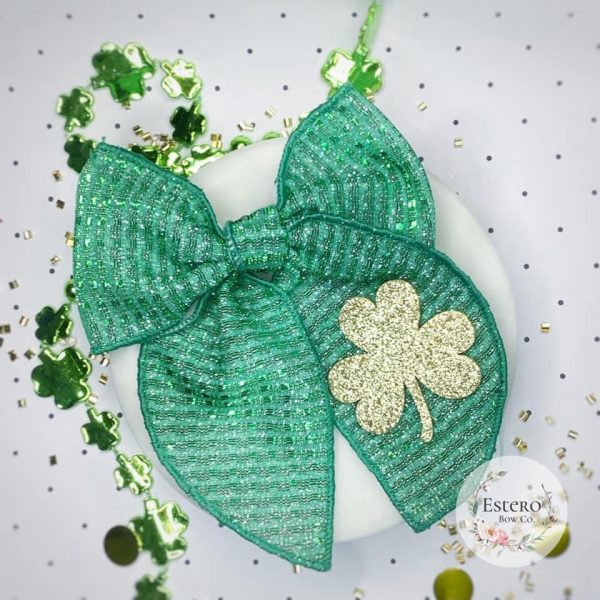 Gold Shamrock Fable Bow