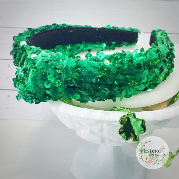 Green Sequins One Size Headband