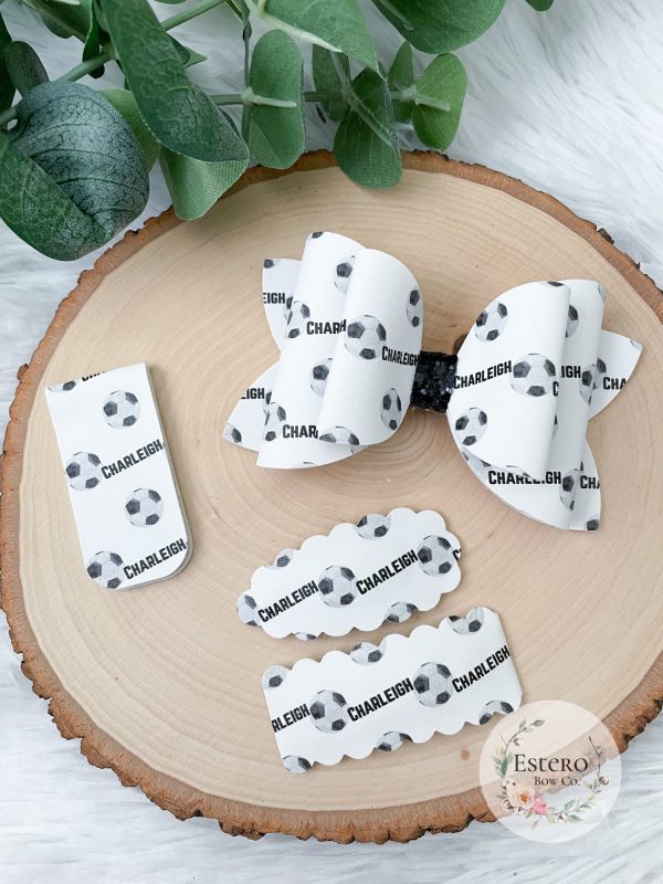 Personalized Soccer Hair Bows