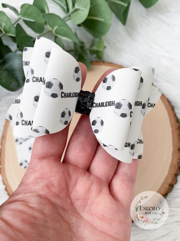 Personalized Soccer Hair Bows - Image 4