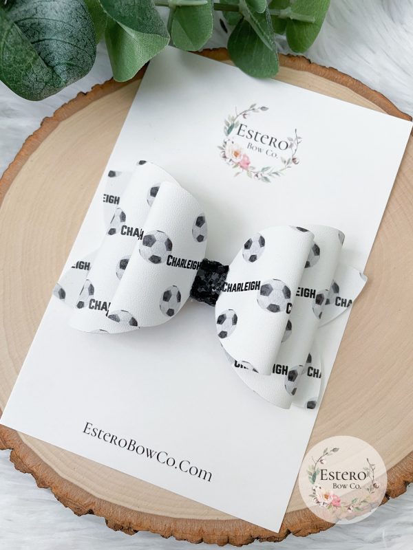 Personalized Soccer Hair Bows - Image 2