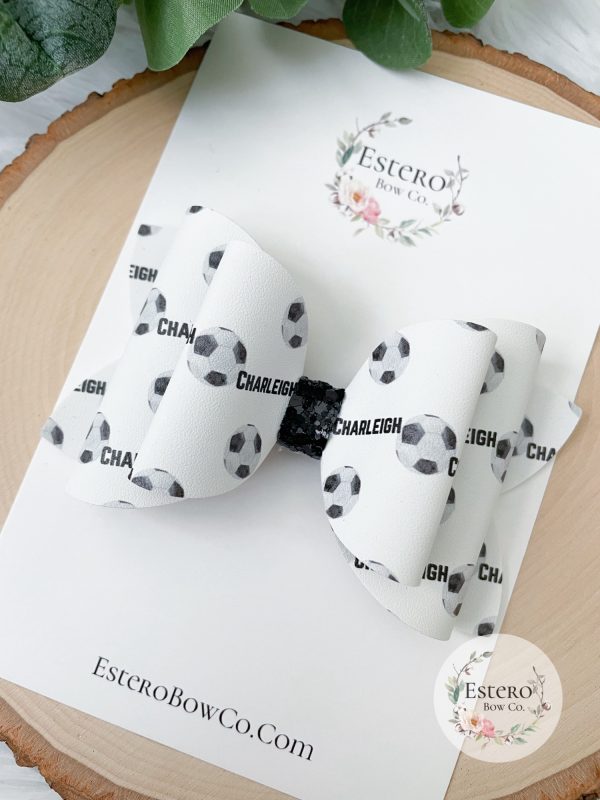 Personalized Soccer Hair Bows - Image 3