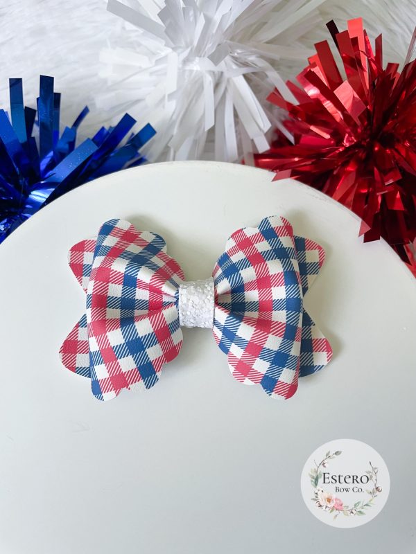 3.5” Patriotic Picnic Hair Bow