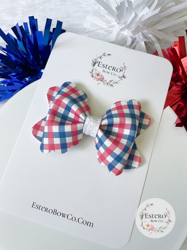 3.5” Patriotic Picnic Hair Bow - Image 2