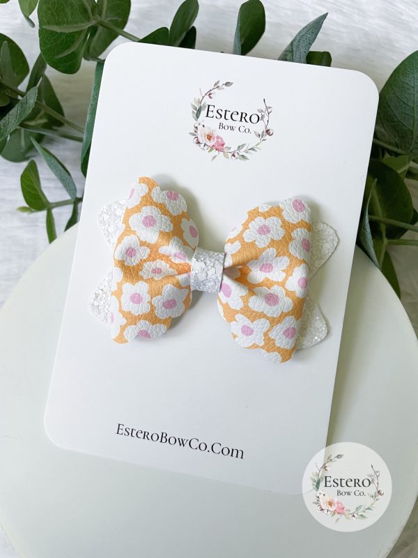 3.5” Summer Floral Hair Bow - Image 2