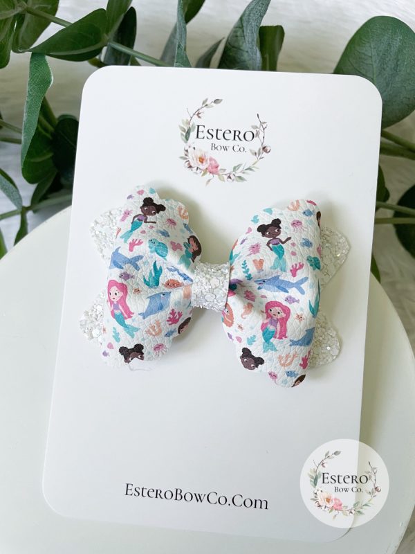 3.5” Cute Mermaids Hair Bow - Image 2