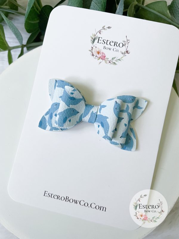 3" Dancing Dolphins Hair Bow - Image 2