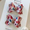2.5” Fall Leaves Vegan Leather Hair Bow - Image 4