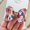 2.5” Fall Leaves Vegan Leather Hair Bow - Image 3