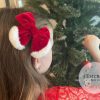 3.5" Santa Velvet Hair Bow - Image 2