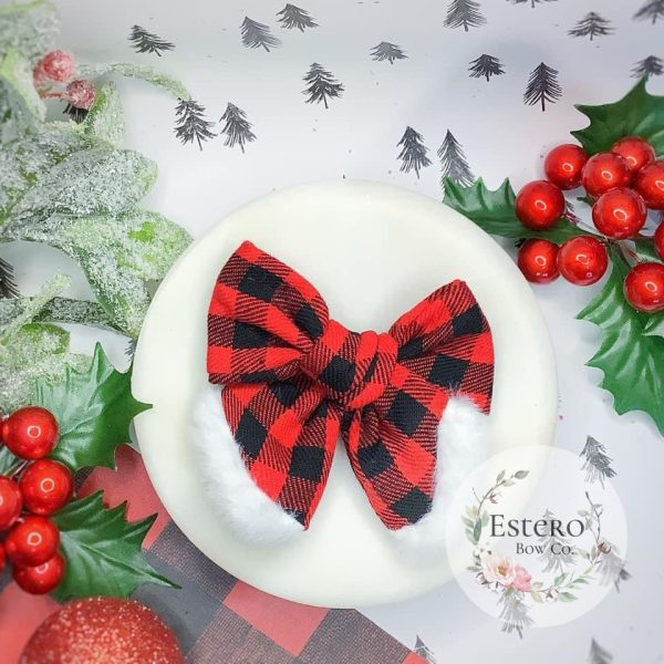 3.5" Buffalo Plaid Hair Bow