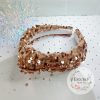 Premium Gold Velvet Sequins Knotted Headband