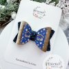 3.5” Nativity Vegan Leather Hair Bow - Image 2