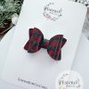 2.5” Poinsettia Vegan Leather Hair Bow - Image 2