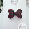 2.5” Poinsettia Vegan Leather Hair Bow