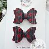 2.5” Poinsettia Vegan Leather Hair Bow - Image 3