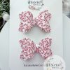 2.5” Candy Cane Vegan Leather Hair Bow - Image 3