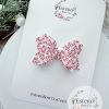 2.5” Candy Cane Vegan Leather Hair Bow - Image 2