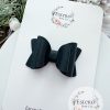 2.5” Black Vegan Leather Hair Bow