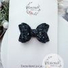 2.5” Black Glitter Hair Bow - Image 2
