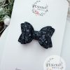2.5” Black Glitter Hair Bow