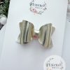2.5” Gold Vegan Leather Hair Bow - Image 2