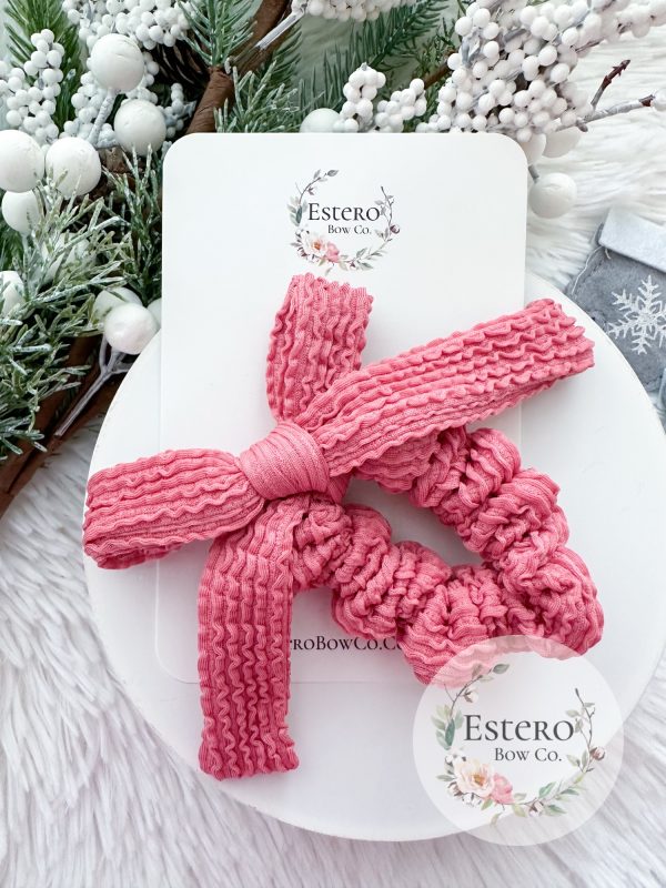 Pink Bow Scrunchie