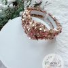 Premium Gold Velvet Sequins Knotted Headband - Image 2