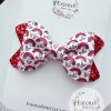 4” Hearts and Rainbows Vegan Leather Hair Bow - Image 2