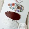 Camping Snap Clip Set of 3 - Brown & White Vegan Leather Hair Accessories - Image 2