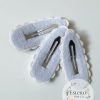 Camping Snap Clip Set of 3 - Brown & White Vegan Leather Hair Accessories - Image 3