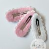 Flamingo Snap Clip Set of 3 - Pink Glitter, Blue Shimmer & Lace Hair Accessories - Image 3