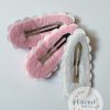 Snap Clip Set of 3 - Pink Glitter, Purple Glitter & Fun Doll Print Hair Accessories - Image 3