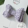 3.5” Purple Glitter Hair Bow