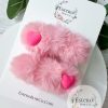 Valentine's Day Hair Clip Set - Pink Heart Puff Clips - Image 2