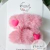 Valentine's Day Hair Clip Set - Pink Heart Puff Clips