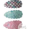 Mermaid Snap Clip Set of 3 - Glittery, Ocean-Inspired Hair Accessories - Image 2
