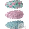Flamingo Snap Clip Set of 3 - Pink Glitter, Blue Shimmer & Lace Hair Accessories